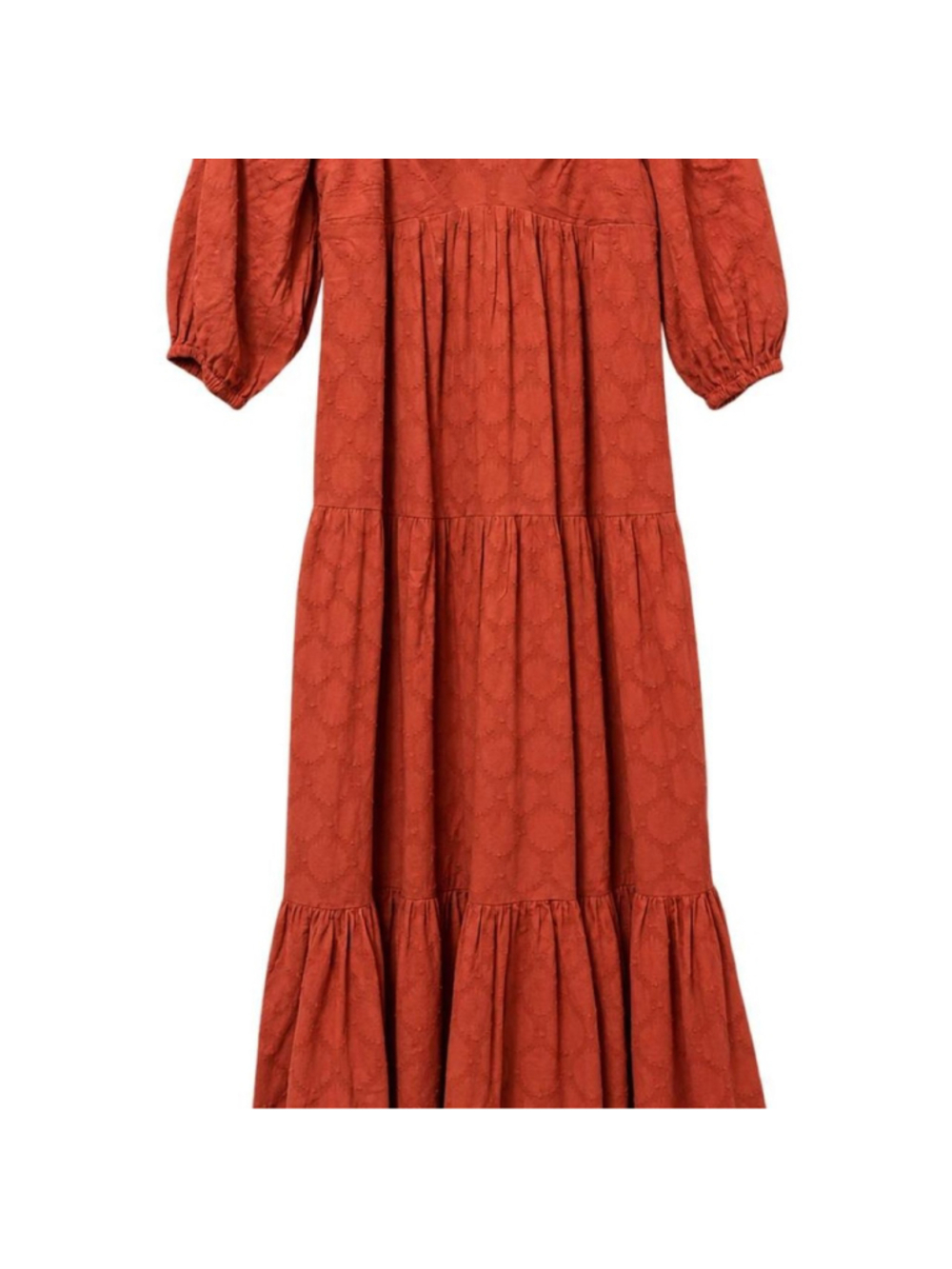 Anthropologie Rust Textured Tiered Maxi Dress XS

Anthropologie rust/terracotta